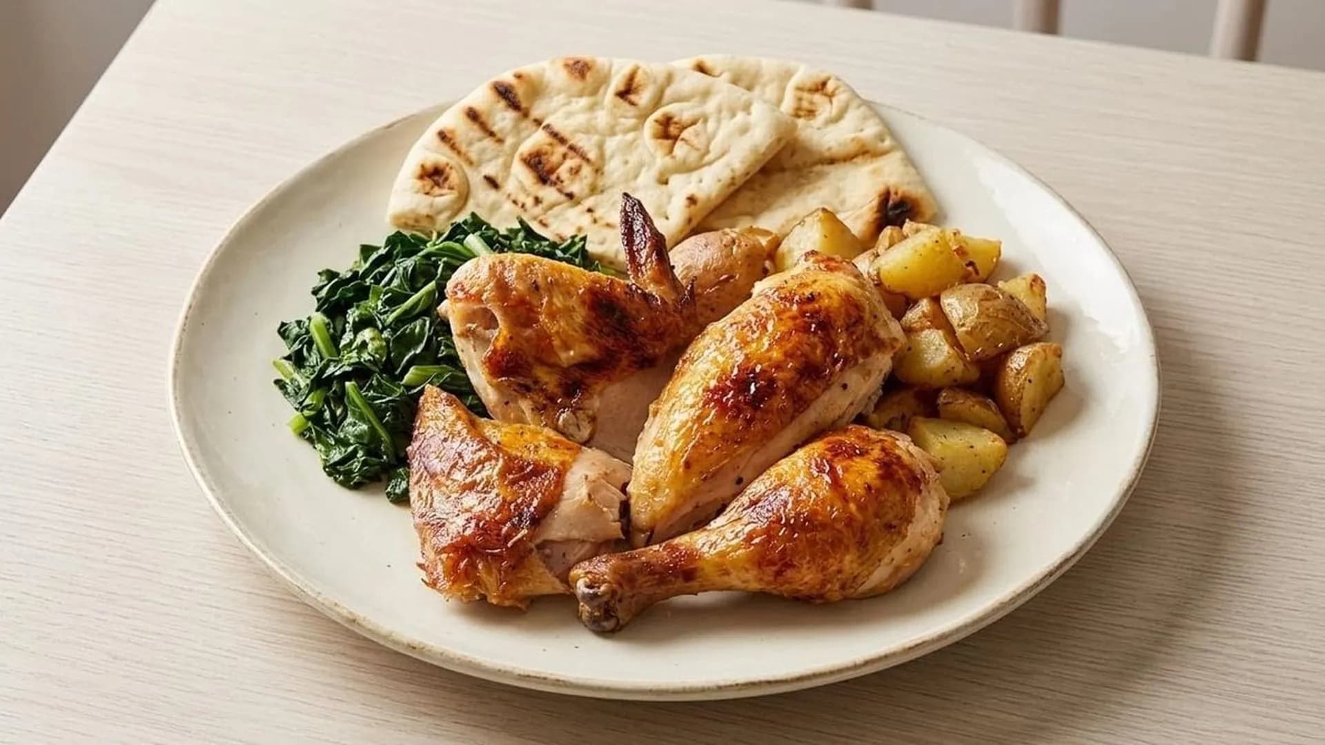Roasted chicken with potatoes at The Original American Chicken 2 in Sunnyside